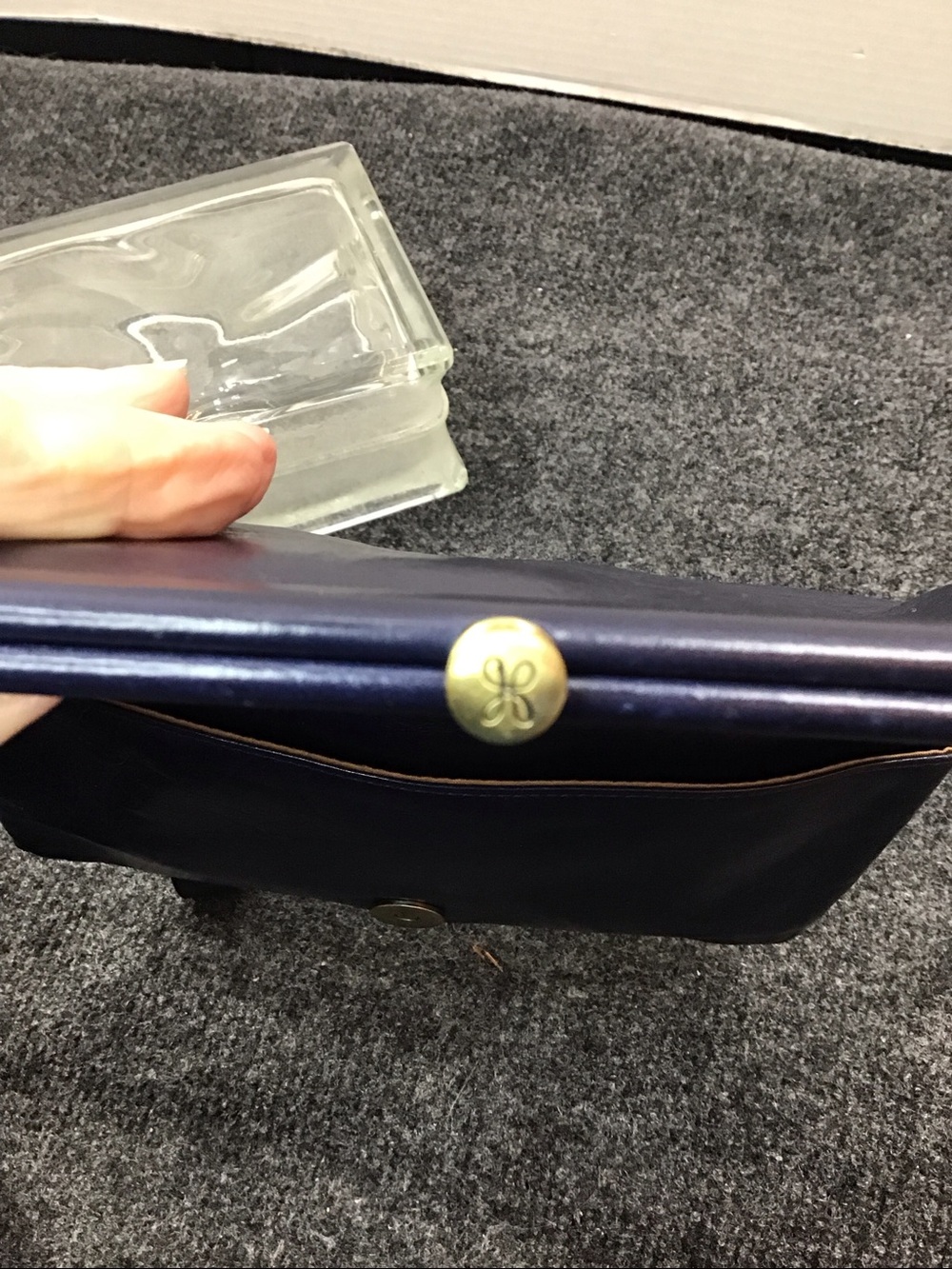Hobo Int Classic Navy Leather fold over Wristlet Clutch - Picture 11 of 11